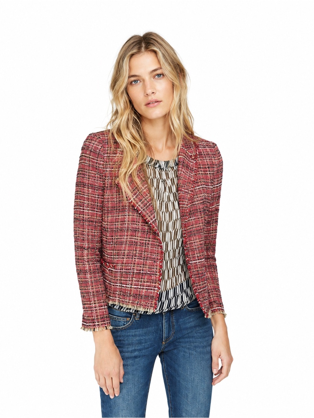 Étoile Isabel Marant Tweed Jacket in Multicolor Red Cotton Size 6 / 38